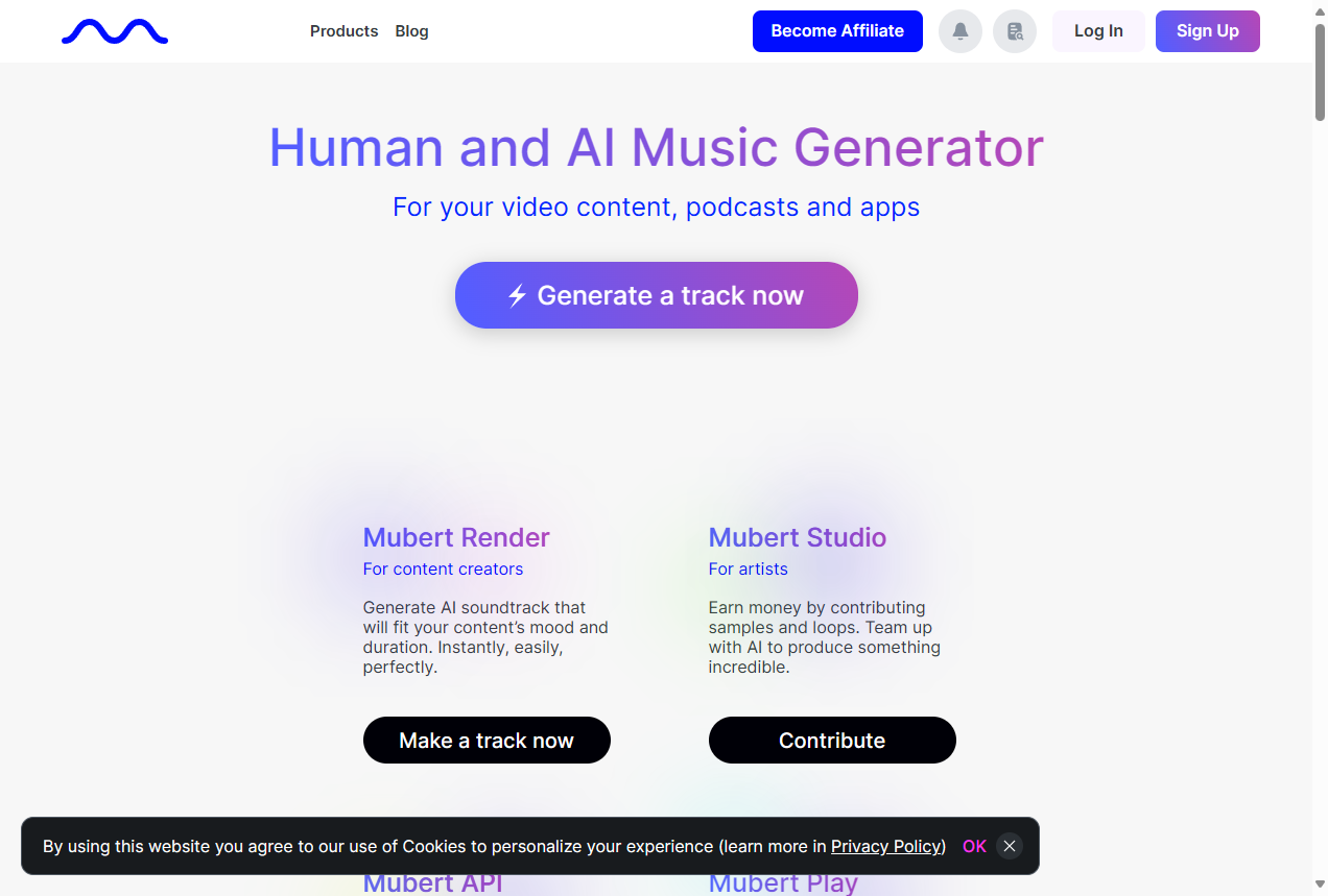 Mubert AI音乐生成器
