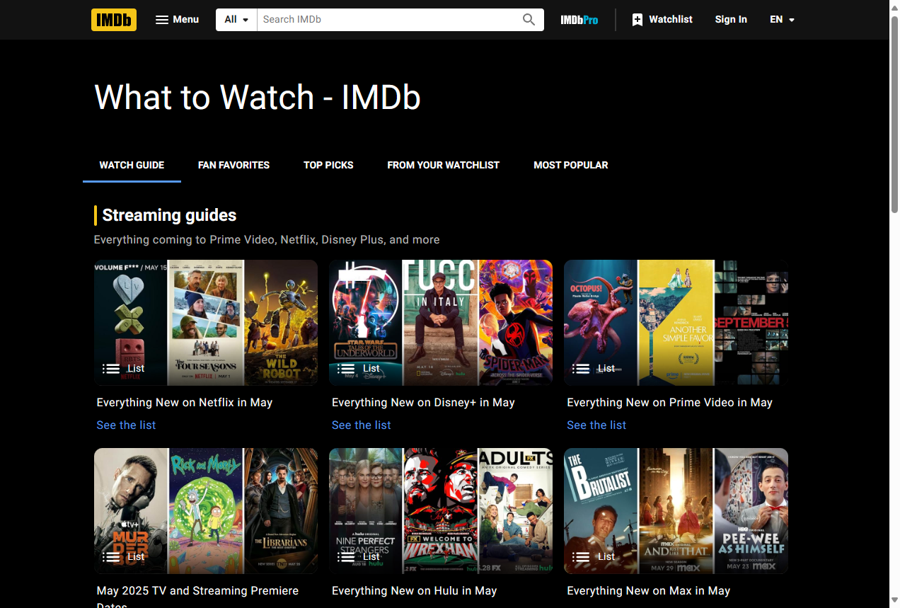 What to Watch – IMDb