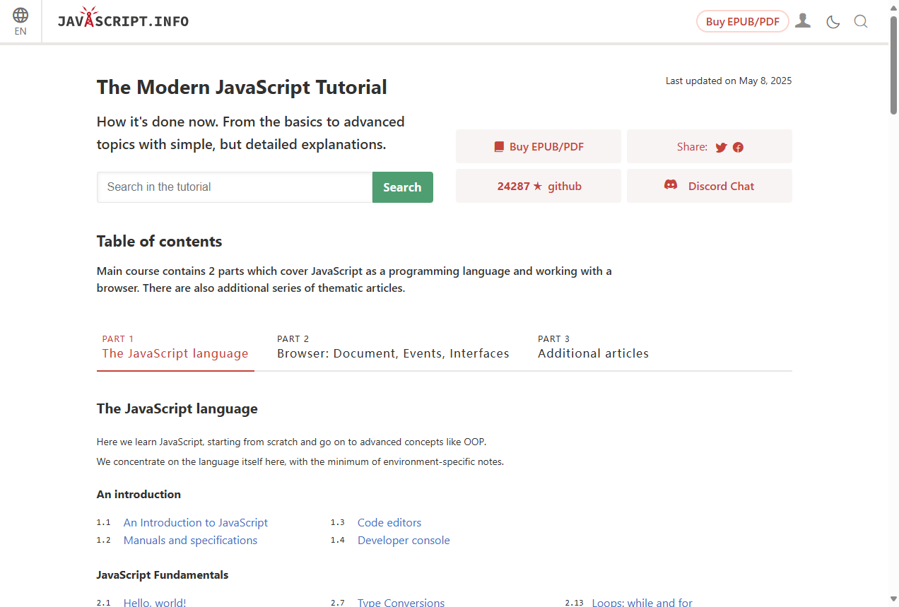 Modern JavaScript Tutorial