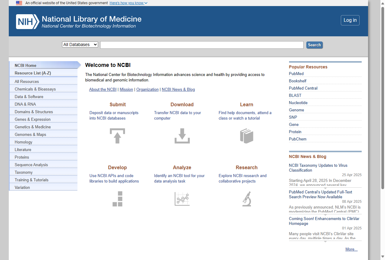 National Center for Biotechnology Information