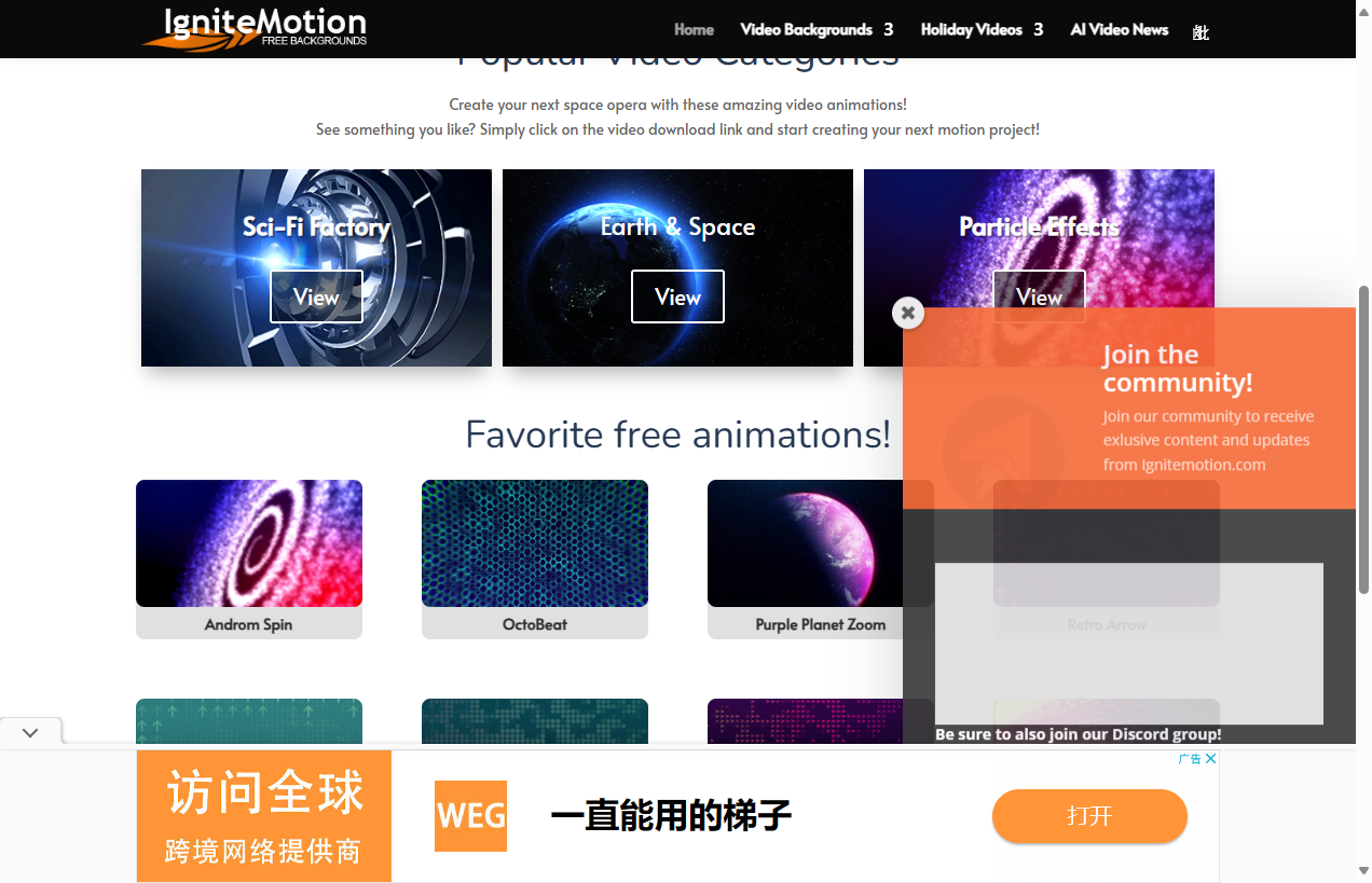 Free Motion Backgrounds