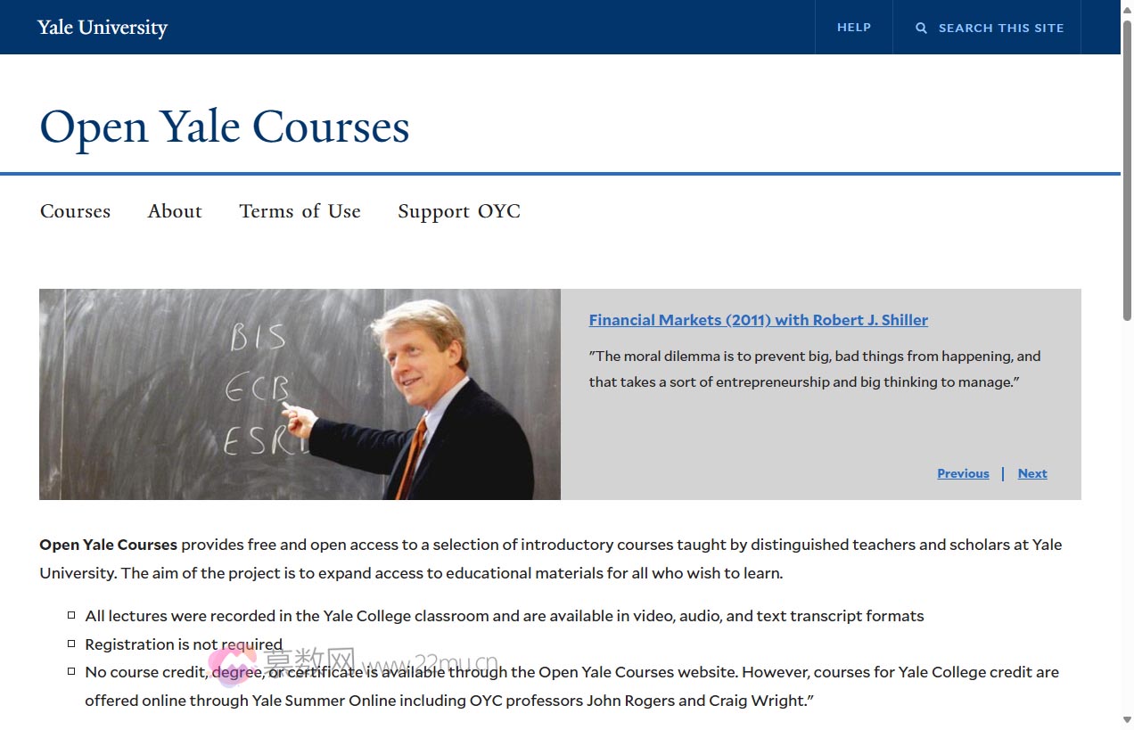Open Yale Courses