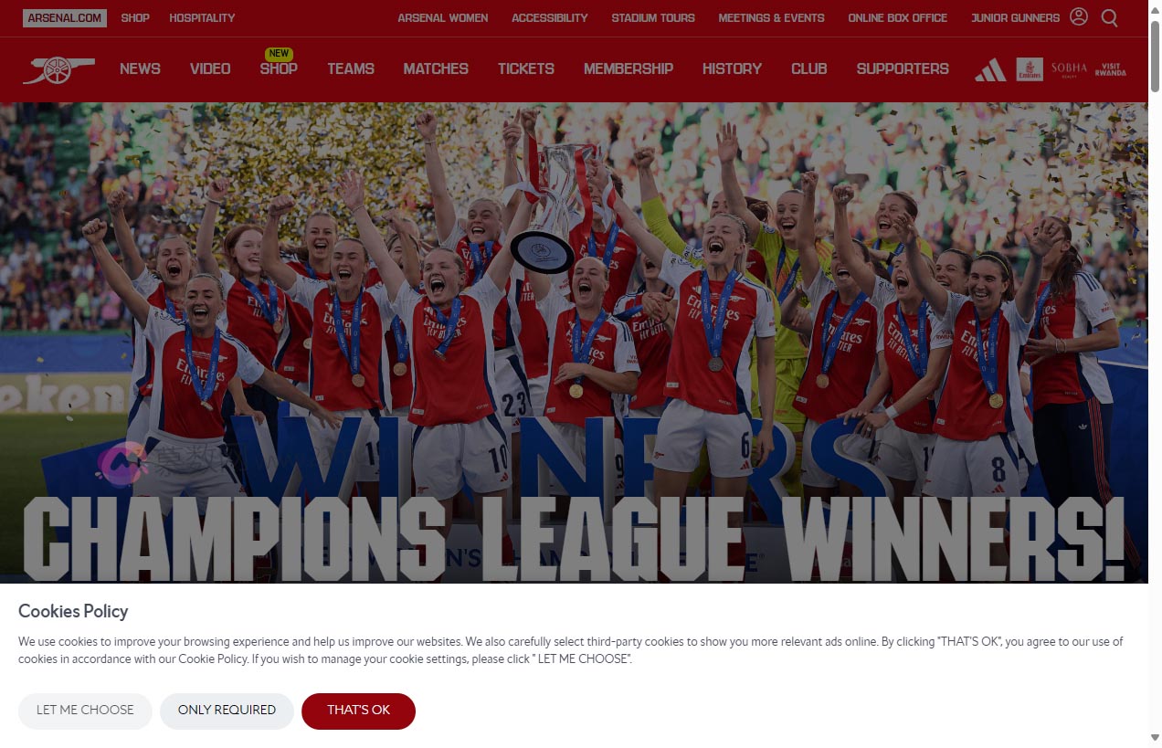 Arsenal FC Official Website